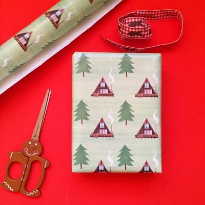 Aframe cabin wrapping paper!