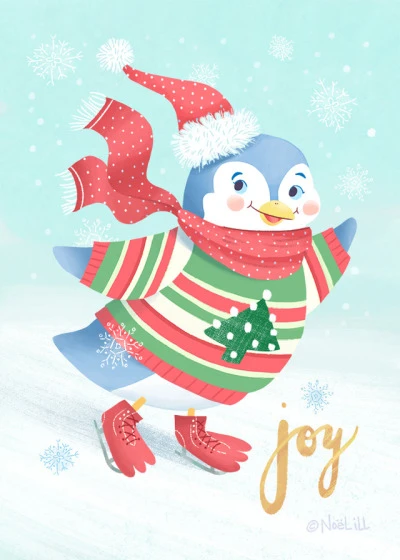 Slippy the Penguin “2018″ from the Holiday Collection at Little Paper Farm