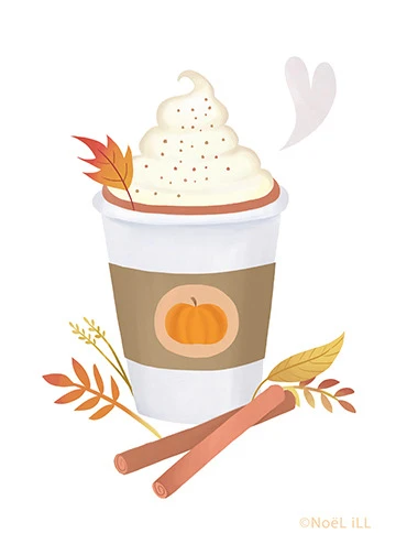 Pumpkin Spice Latte illustration by Noël ILL
