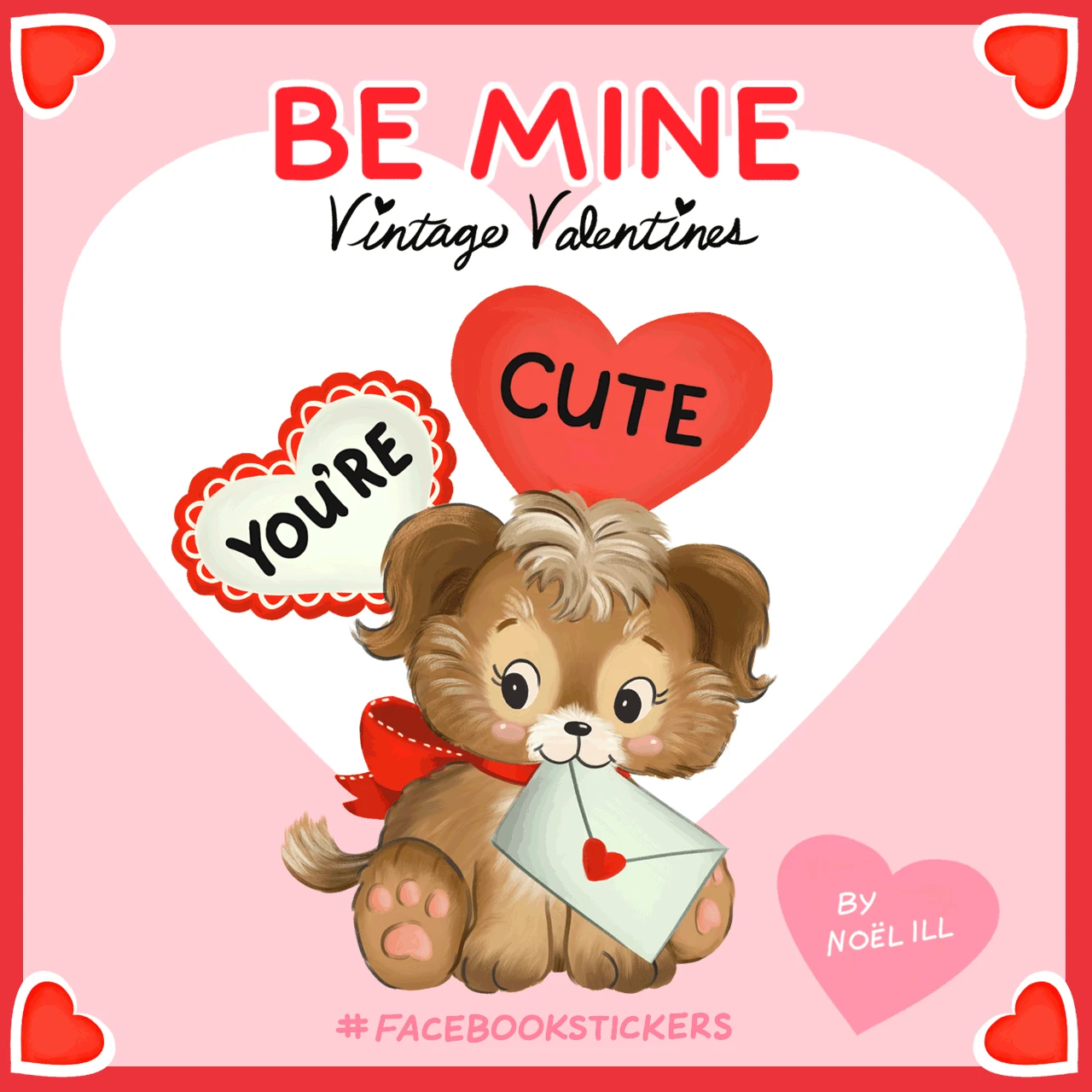 Download the vintage inspired “Be Mine” sticker pack, on Facebook, to send the cutest valentine greetings to all your friends! There are 16 different characters and each is animated. Link to DL here ->http://bit.ly/BeMineStickers