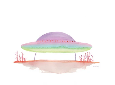Water color UFOs noeillart.com