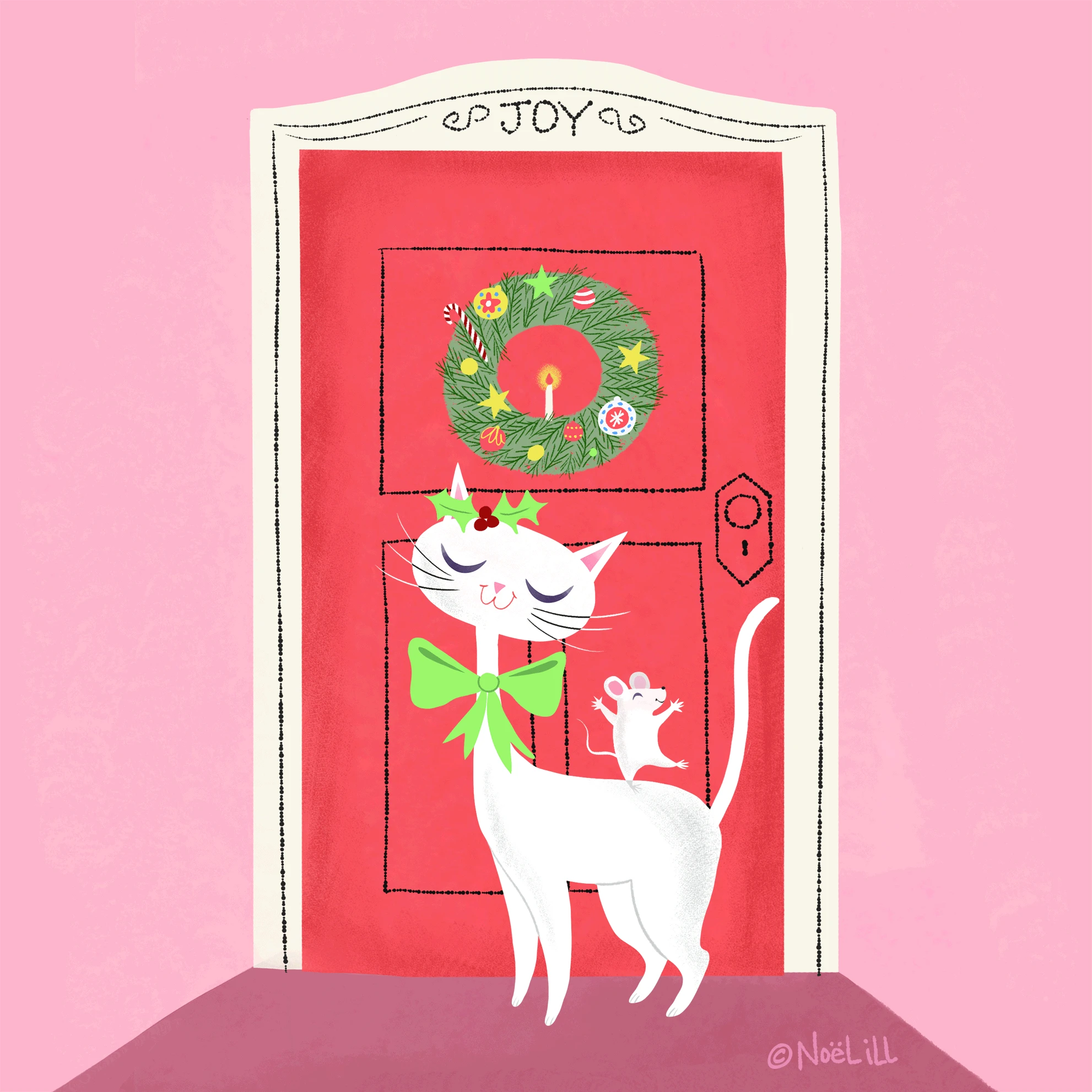 Joy! Super cute greeting card! https://www.zazzle.com/fifi_le_mieux_and_potpourri_card-137867485628292890