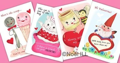 They are ready for download! Go to noelill.com to purchase #vintage #vintagetoys #vintagestyle #kitsch #cute #valentinesday #valentines #valentine #retro #retrostyle #retroillustration #vintageillustration #vintageinspired #gnome #icecream #bee...