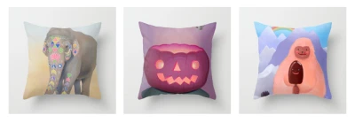 Throw Pillows! Super Cute! http://society6.com/noelillart/pillows