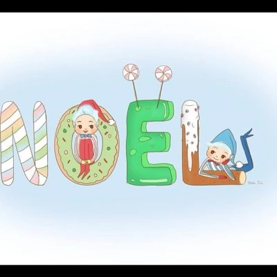 A new #illustration by me, about me. #noel #elves #kawaii #cute #christmas #sweets #candycane #frosting #merrychristmas #art